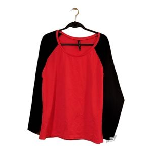 Torrid Neon Red & Black Long Sleeve Swim Top/Rash Guard - Size 4 - NWOT